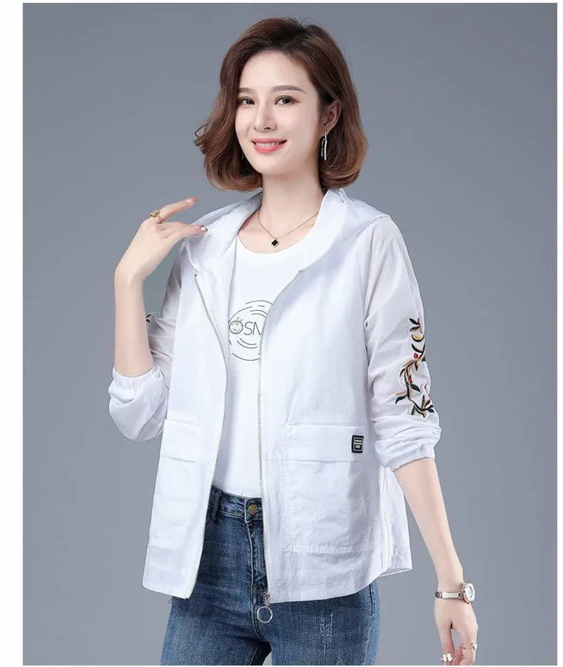 Spring Thin Short Mom Jacket Women 2025 New Breathable Sun Protection Clothing Femme Middle-Aged Mom Summer Sun Protection Shirt