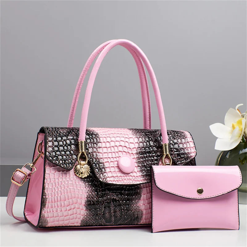 2025 Bag for Women Two Pieces Set Fashion Ladies Handbag Big Capacity Shoulder Large Capacity Bag for Business Versatile Handbag