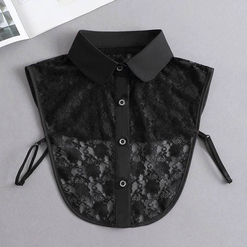 White Fake Collar Shirt Women Shawl Detachable Shirt Collar Lace False Collar Lapel Blouse Women Clothes Accessories Faux Col