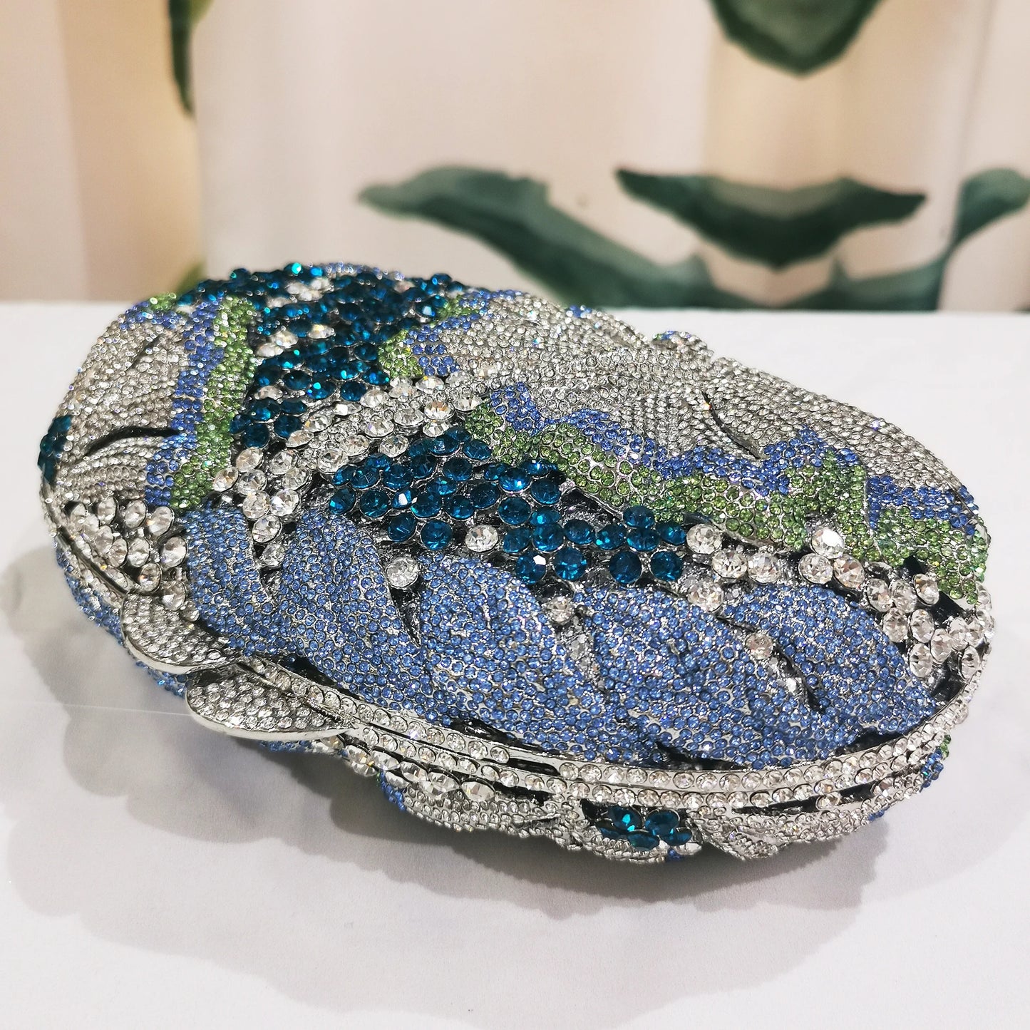 Blue/Yellow/White Multicolored Diamond Crystal Clutch Rhinestone Women Clutches High Quality Phone Wallet Best Party Purse Bag