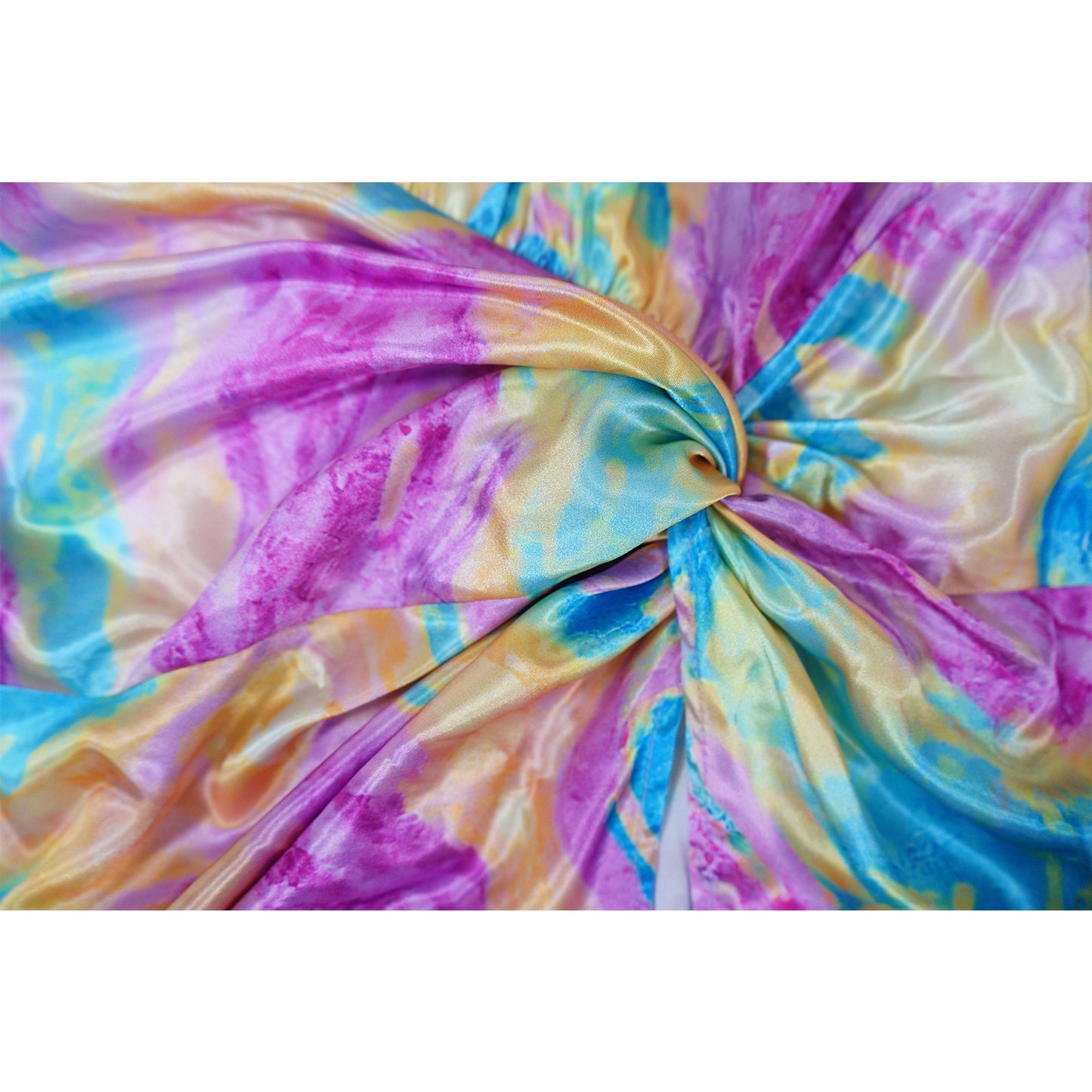 CM.YAYA Women Skew Collar Tie-dye Print Long Dress Summer Streetwear Beach Evening Sexy Night Party Split Maxi Dresses Vestidos
