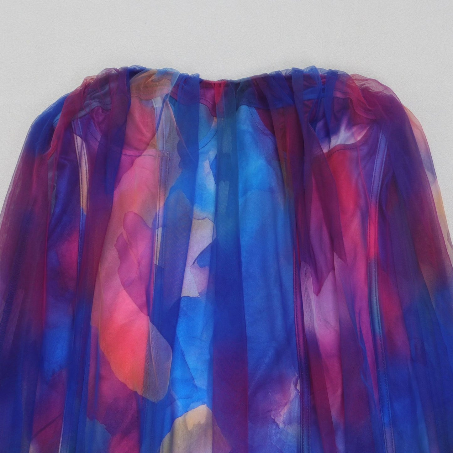 CM.YAYA Women Sleeveless Tie Dye Print Strapless Mesh Bodycon Midi Long Maxi Dress 2025 Birthday Club Party Vestido Sexy Dresses