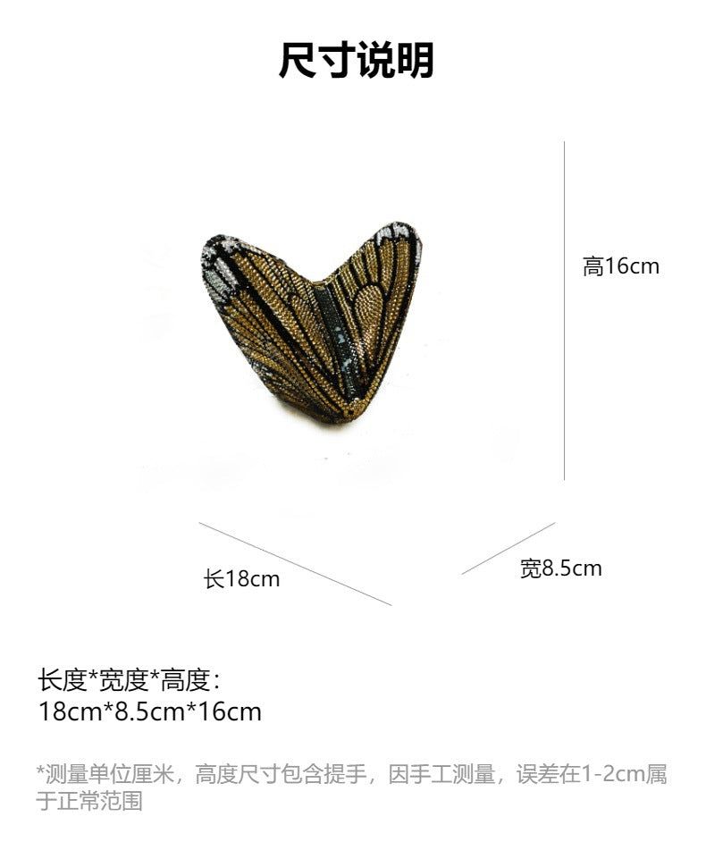 XIYUAN Butterfly Shaped Crystal Evening Bags Women Luxury Sparkling Rhinestone Clutch Purse Wedding Party Bridal Handbag Diamond