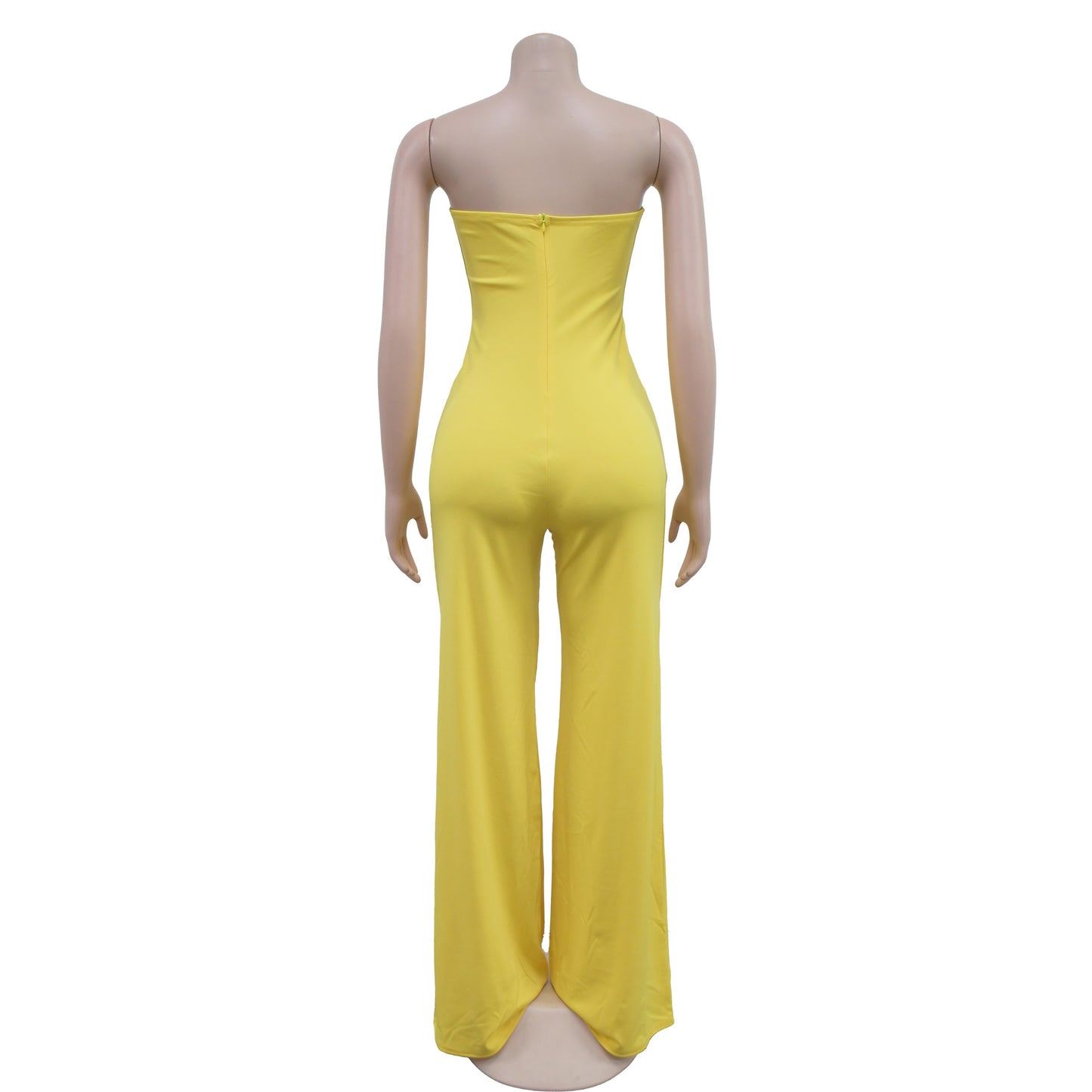 CM.YAYA Women Wide Leg Deep V-Neck Sleeveless Jumpsuits 2024 Summer Hollow Out Night Street Club Playsuit One Piece Suit Romper
