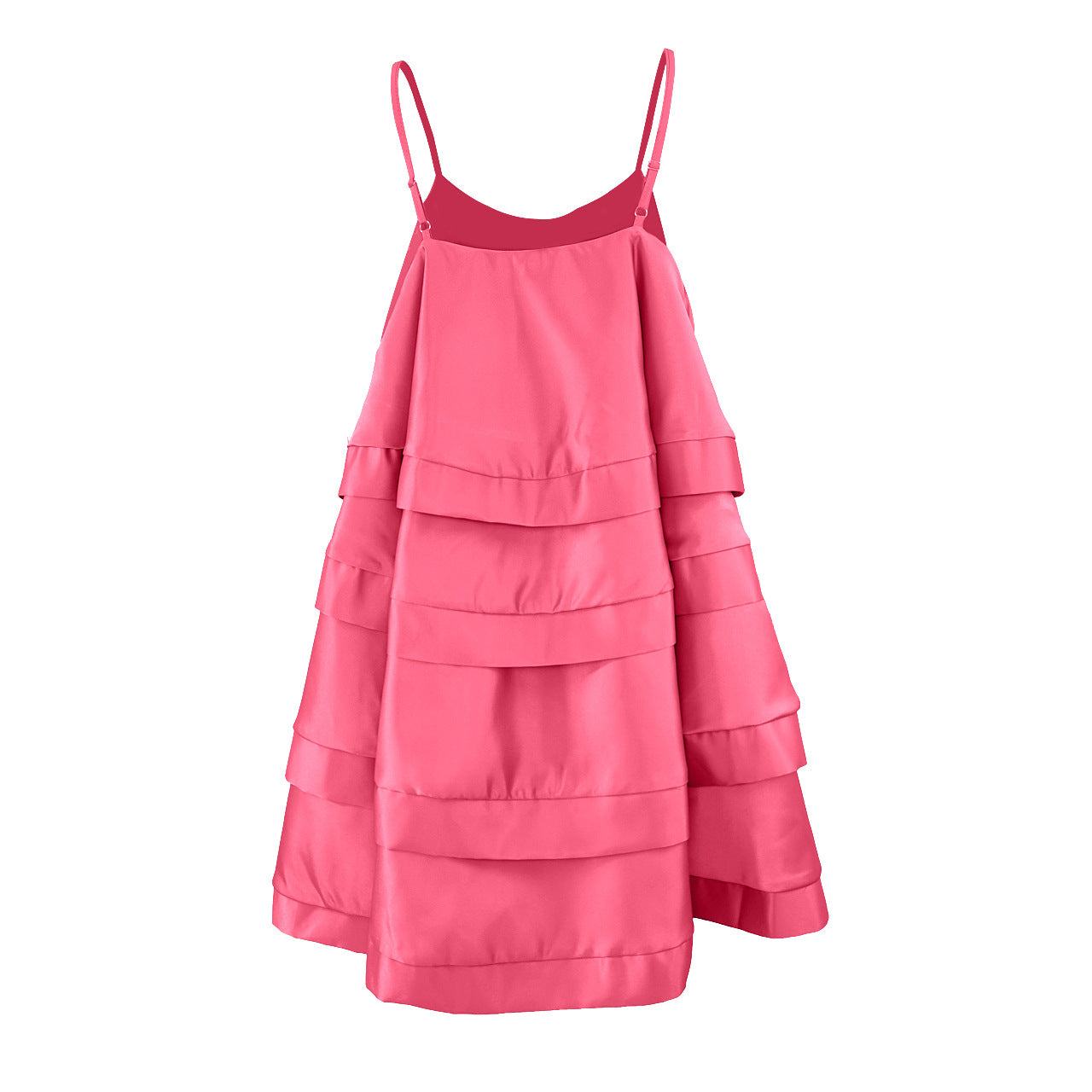 CM.YAYA Women Spaghetti Strap Tierred Big Swing Sleeveless Ball Gown Mini Dress 2023 Vintage Party Evening High Street Dresses