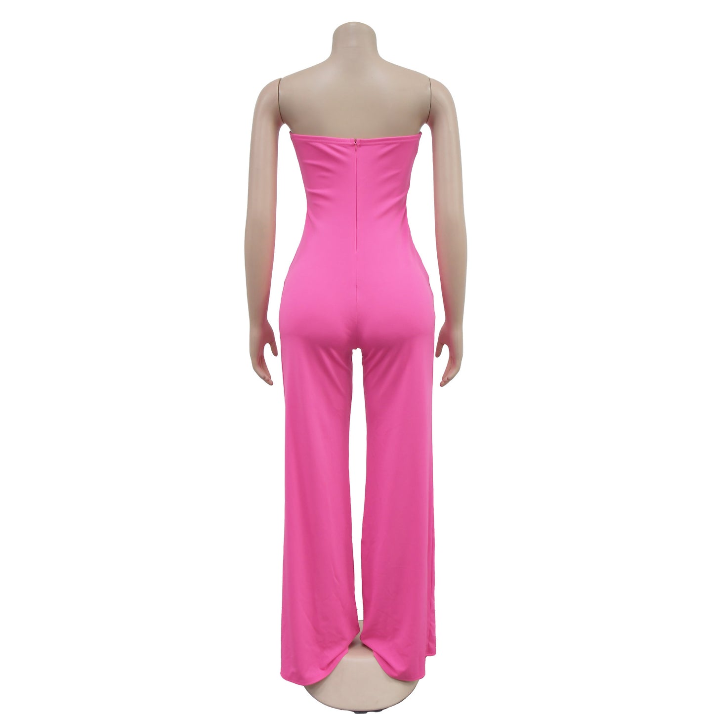 CM.YAYA Women Wide Leg Deep V-Neck Sleeveless Jumpsuits 2024 Summer Hollow Out Night Street Club Playsuit One Piece Suit Romper