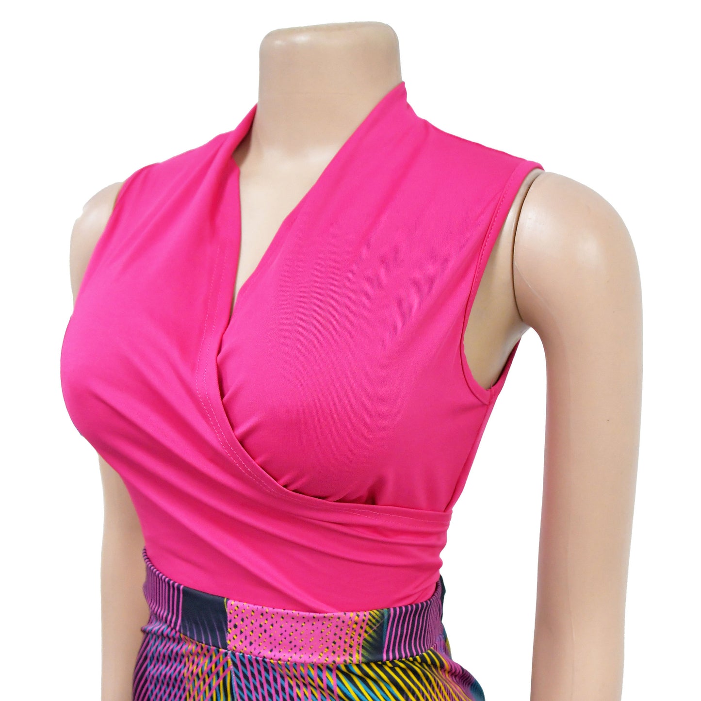 CM.YAYA Women's Set Wrap V-neck Tie Up Tank Top and Galaxy Striped Wide Leg Pants 2023 Street Two 2 Piece Sets Outfits Tracksuit