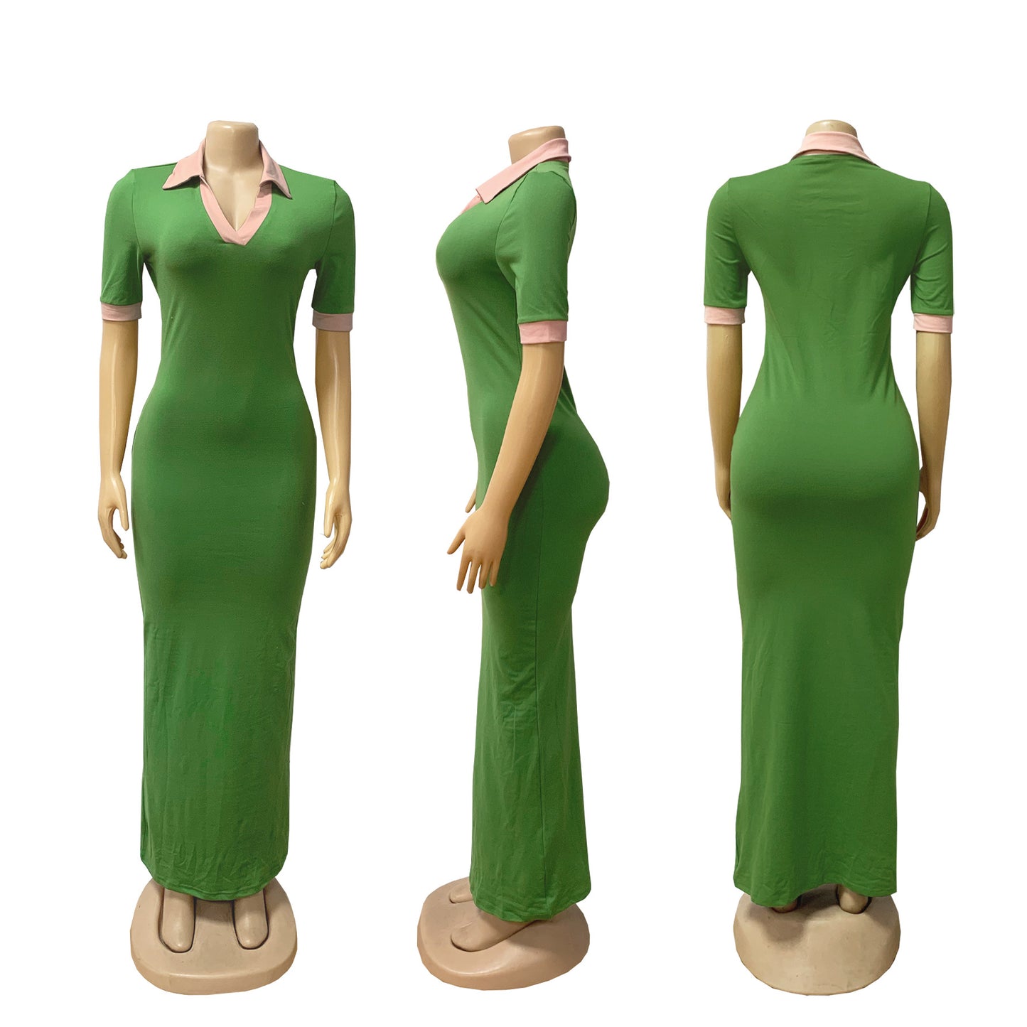 CM.YAYA Knitted V-Neck Women Short Sleeve Bodycon Long Dress 2025 Summer Sexy Night Club Birthday Party Active Maxi Dresses