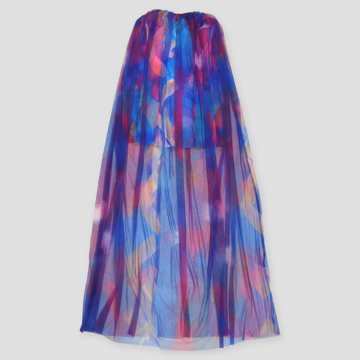 CM.YAYA Women Sleeveless Tie Dye Print Strapless Mesh Bodycon Midi Long Maxi Dress 2025 Birthday Club Party Vestido Sexy Dresses