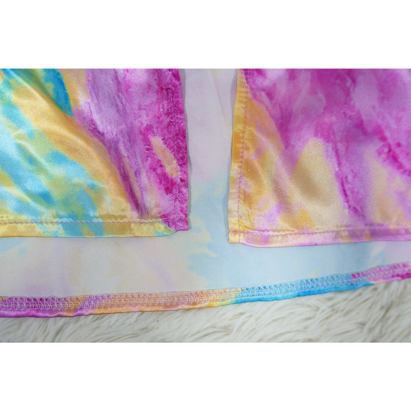 CM.YAYA Women Skew Collar Tie-dye Print Long Dress Summer Streetwear Beach Evening Sexy Night Party Split Maxi Dresses Vestidos
