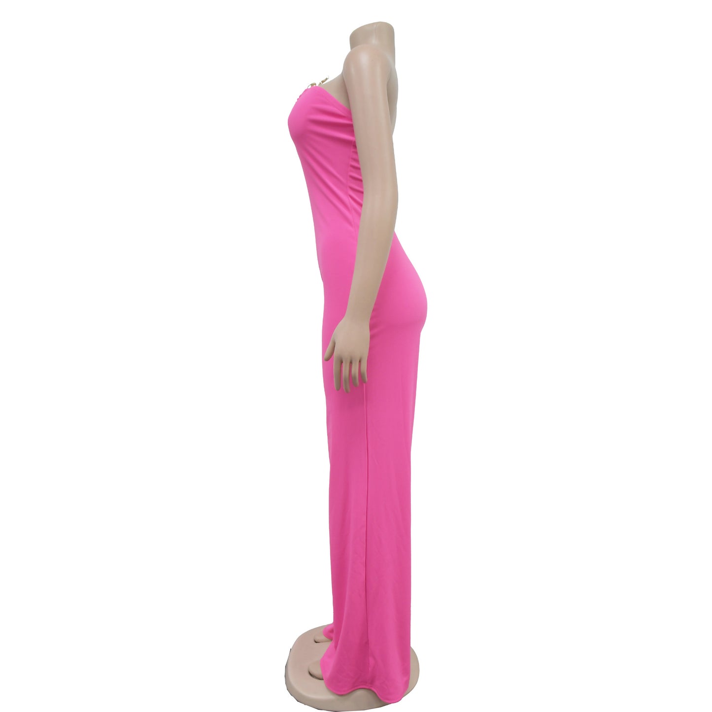 CM.YAYA Women Wide Leg Deep V-Neck Sleeveless Jumpsuits 2024 Summer Hollow Out Night Street Club Playsuit One Piece Suit Romper