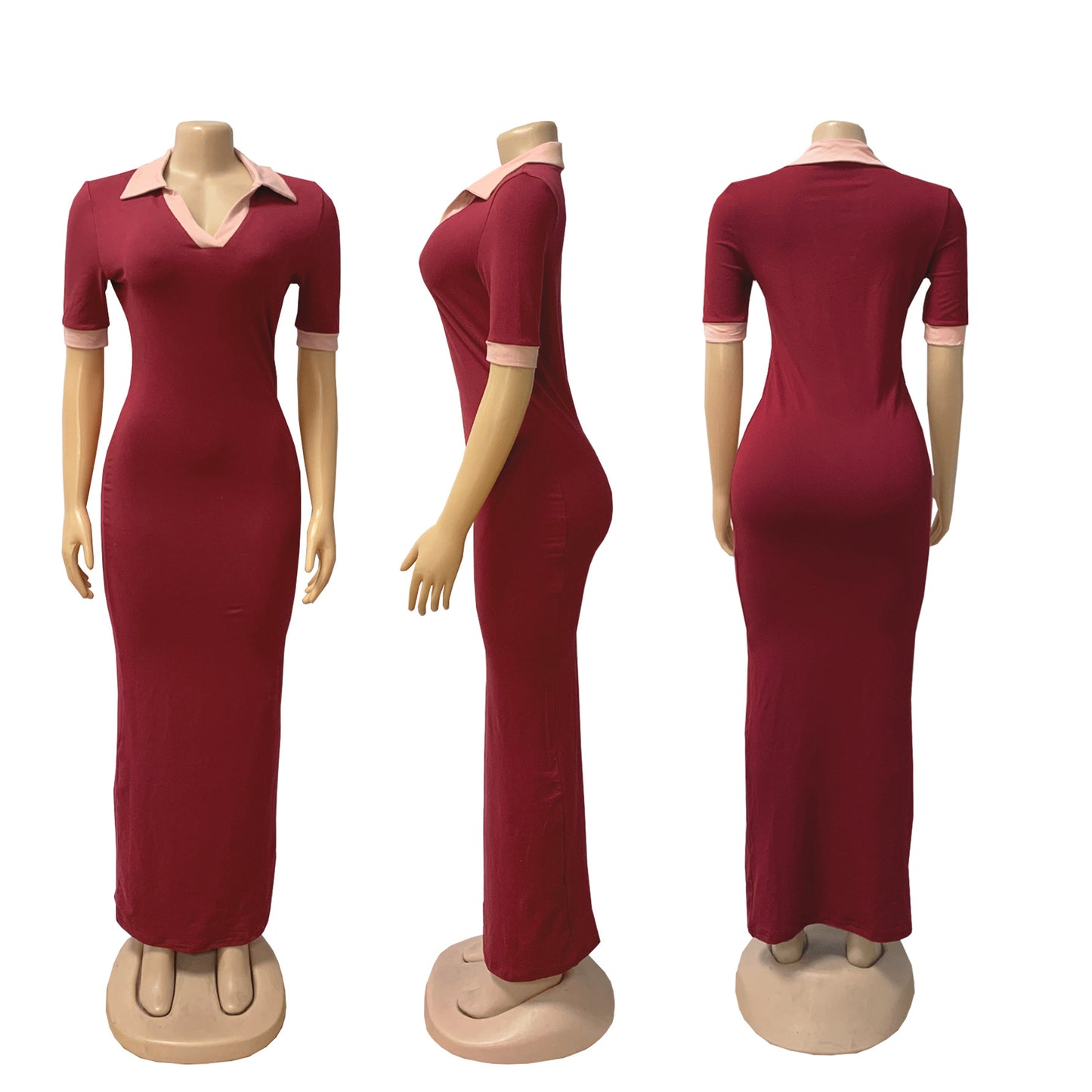 CM.YAYA Knitted V-Neck Women Short Sleeve Bodycon Long Dress 2025 Summer Sexy Night Club Birthday Party Active Maxi Dresses
