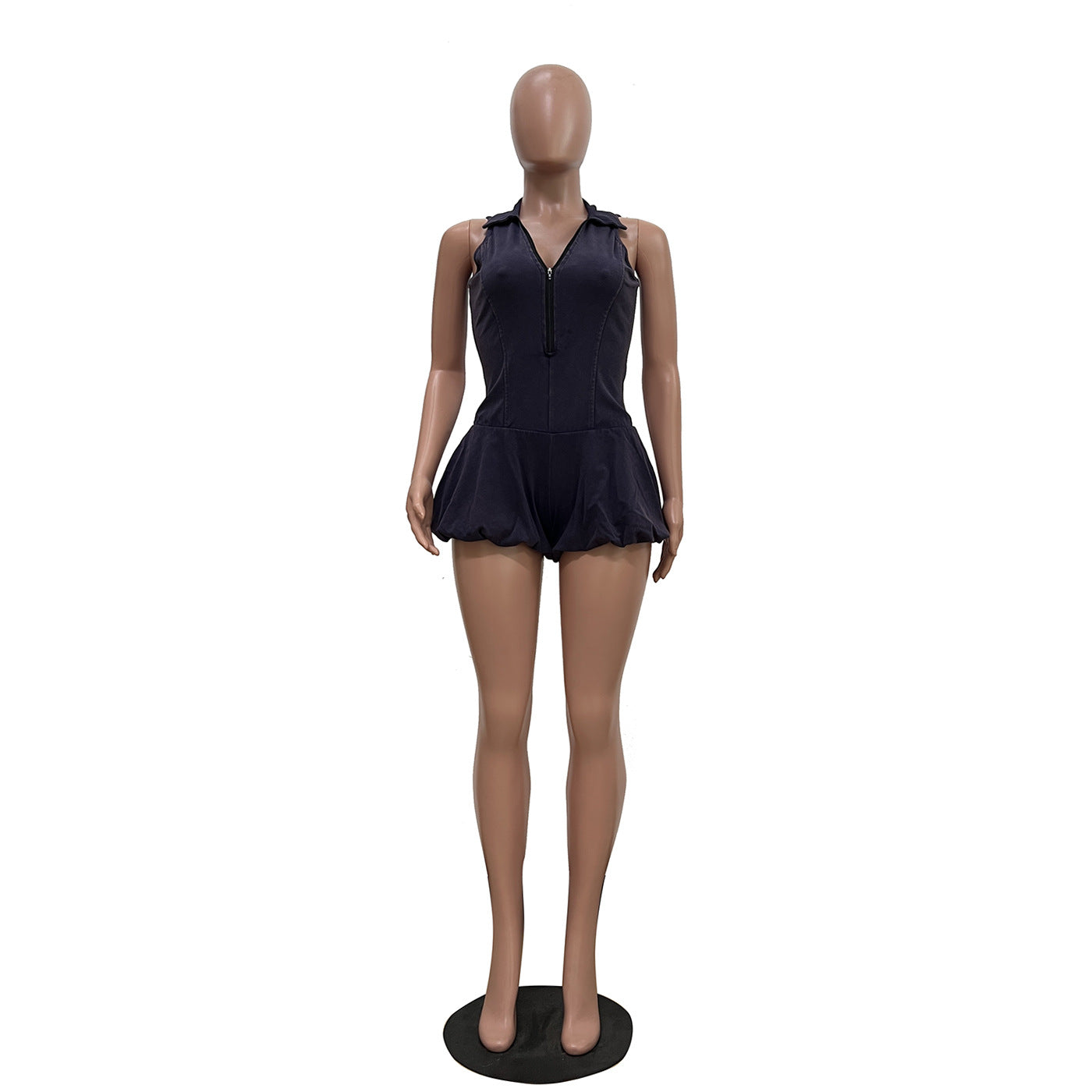 CM.YAYA 2025 Women Sleeveless Knitted Ribbed Patchwork Short Jumpsuit Playsuits Summer Street Elastic Party Romper One Piece Set