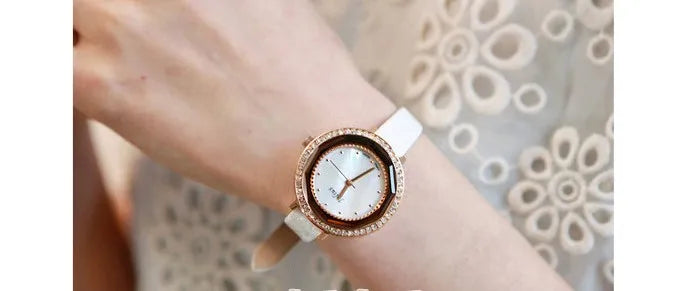 Mother-of-pearl Julius Lady Women's Watch Japan Quartz Fashion Hours Bracelet Real Leather Girl's Gift No Box