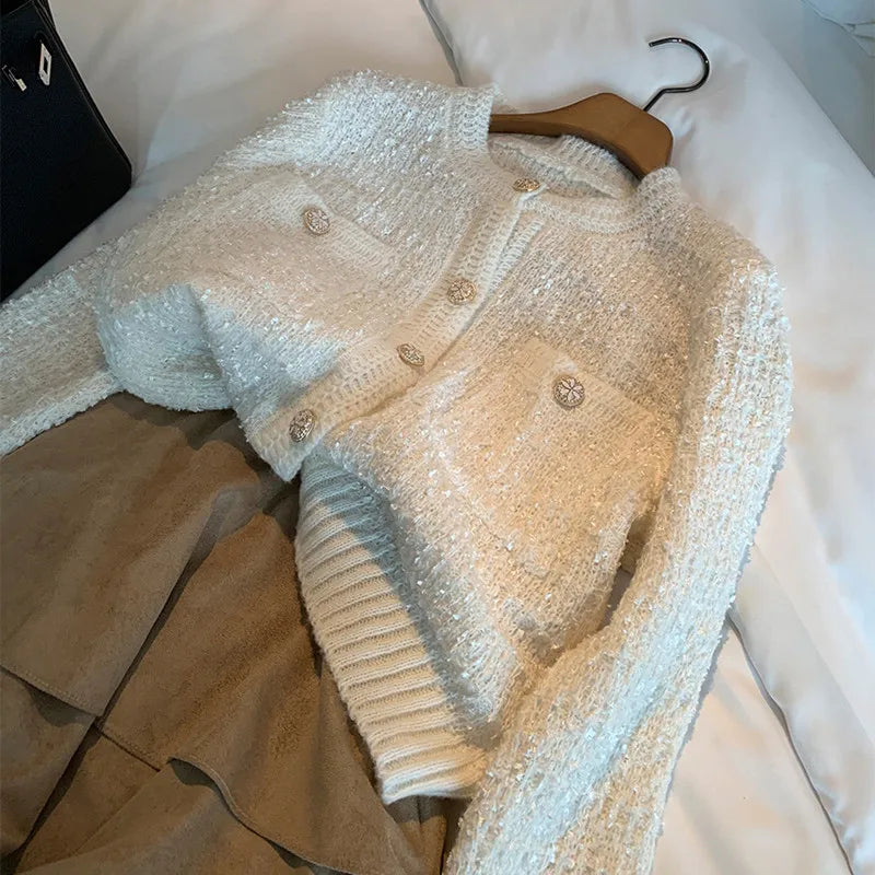 Cozy O Neck Cardigan With Pockets