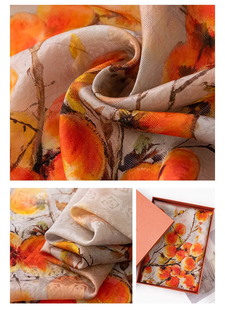 High-end women's new 100 mulberry silk scarf shawl cheongsam 170 * 55cm