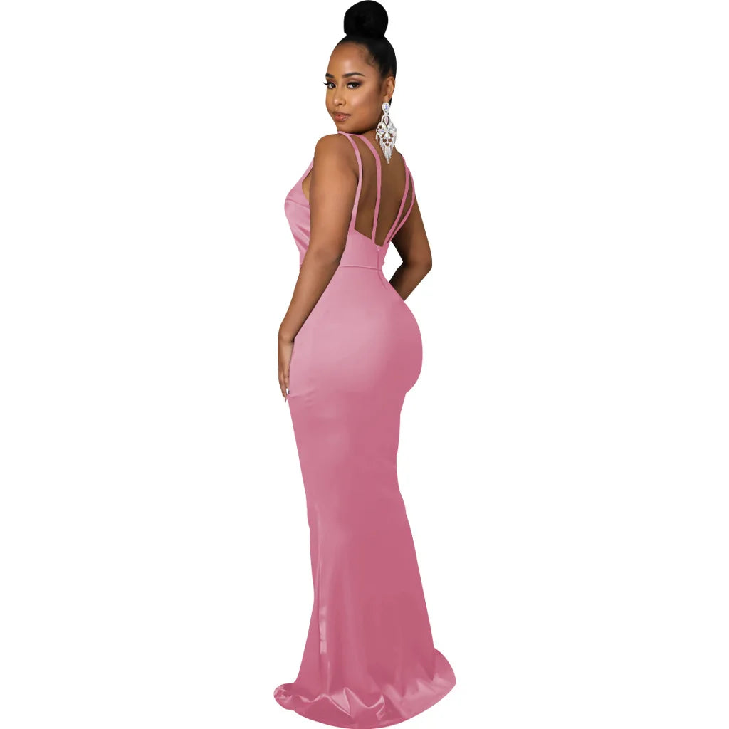 Sexy Fashion Deep V-Neck Dress Women's Dress JX5604