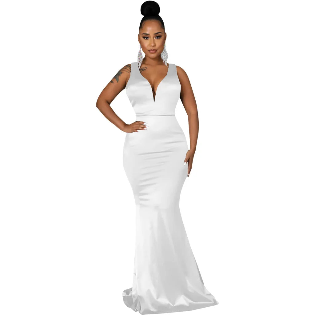 Sexy Fashion Deep V-Neck Dress Women's Dress JX5604