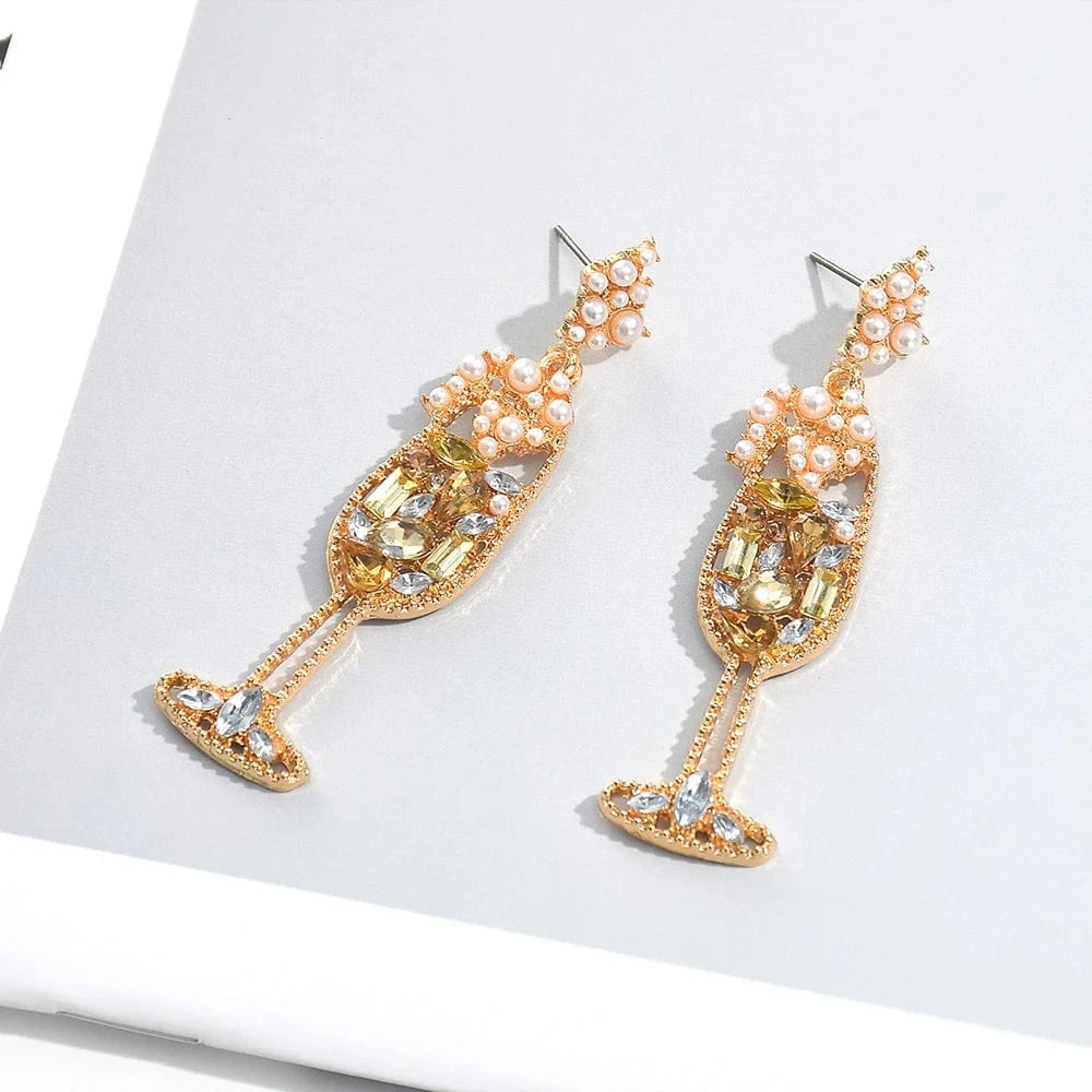 New Design Crystal Pearl Metal Drop Earrings High Quality Fashion Jewelry Accessories For Women Wholesale