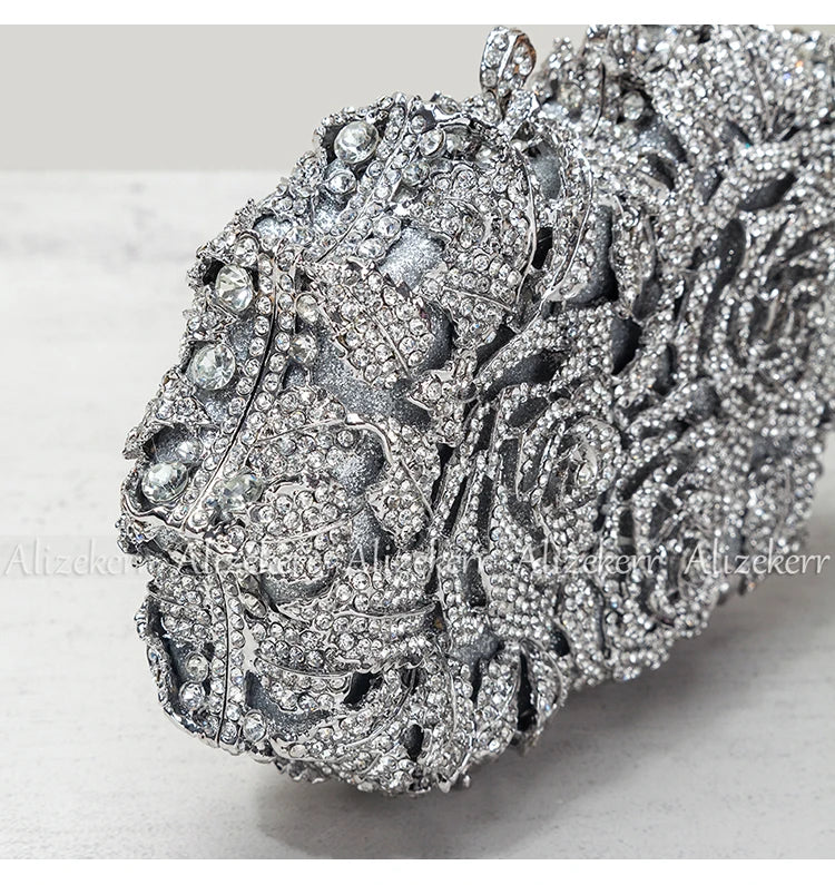 Alizekerr Rose Crystal Evening Clutch Bags Women New Luxury Boutique Sparkling Diamond Flower Purses And Handbags Wedding Party