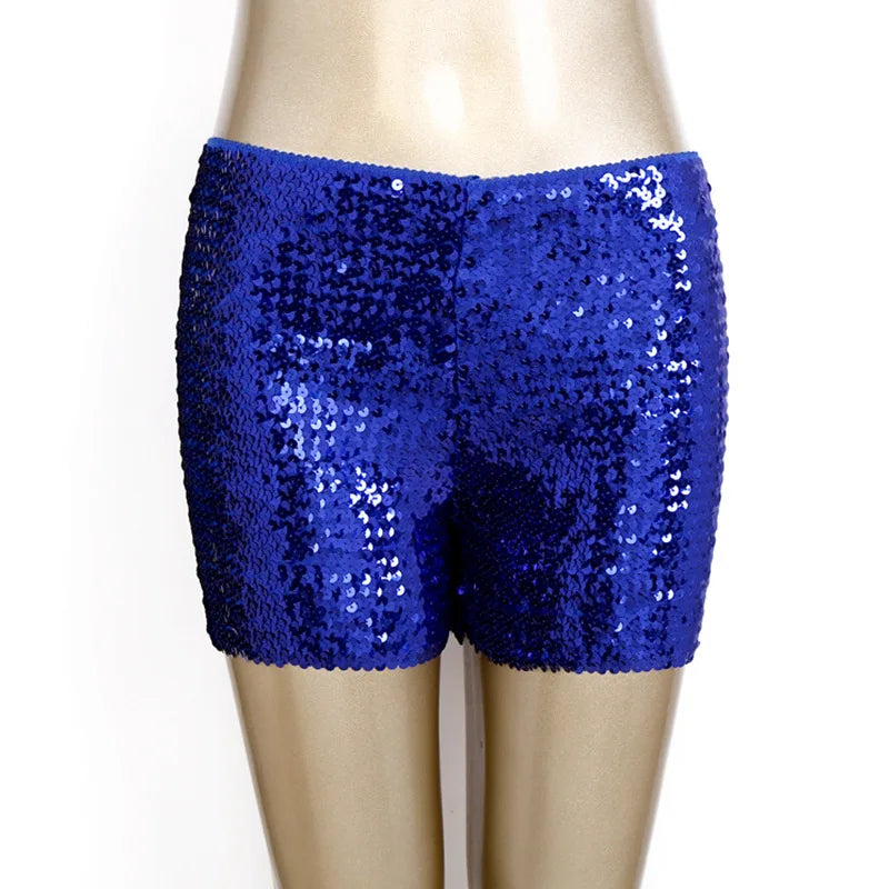 FAGADOER Y2K Sexy Sequin Shorts for Women Purple Golden Sparkling Low Waist Skinny Shorts Hot Girl Streetwear Bottoms 2025 New