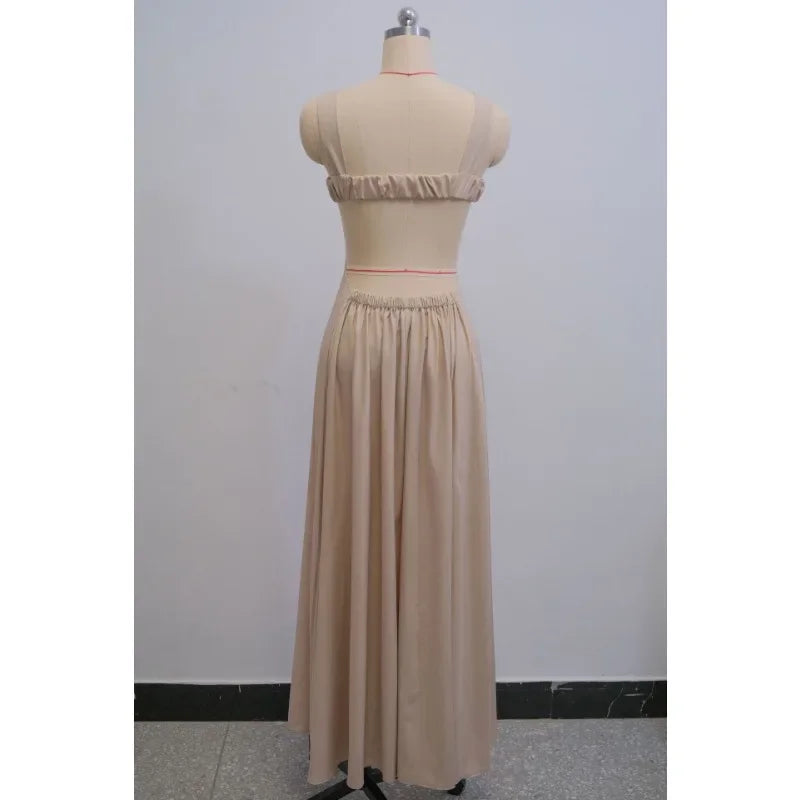 Fashionable Sexy Strapless Hollow Out Slim Fit Long Dress For Women Spring 2025 New Arrival European And American Crossbody