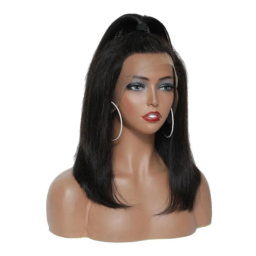 13X4 Bob Wig Bone Straight Bob Wig Lace Front Human Hair Wigs For Women Transparent Lace Frontal Wig Natural Wig Human Hair