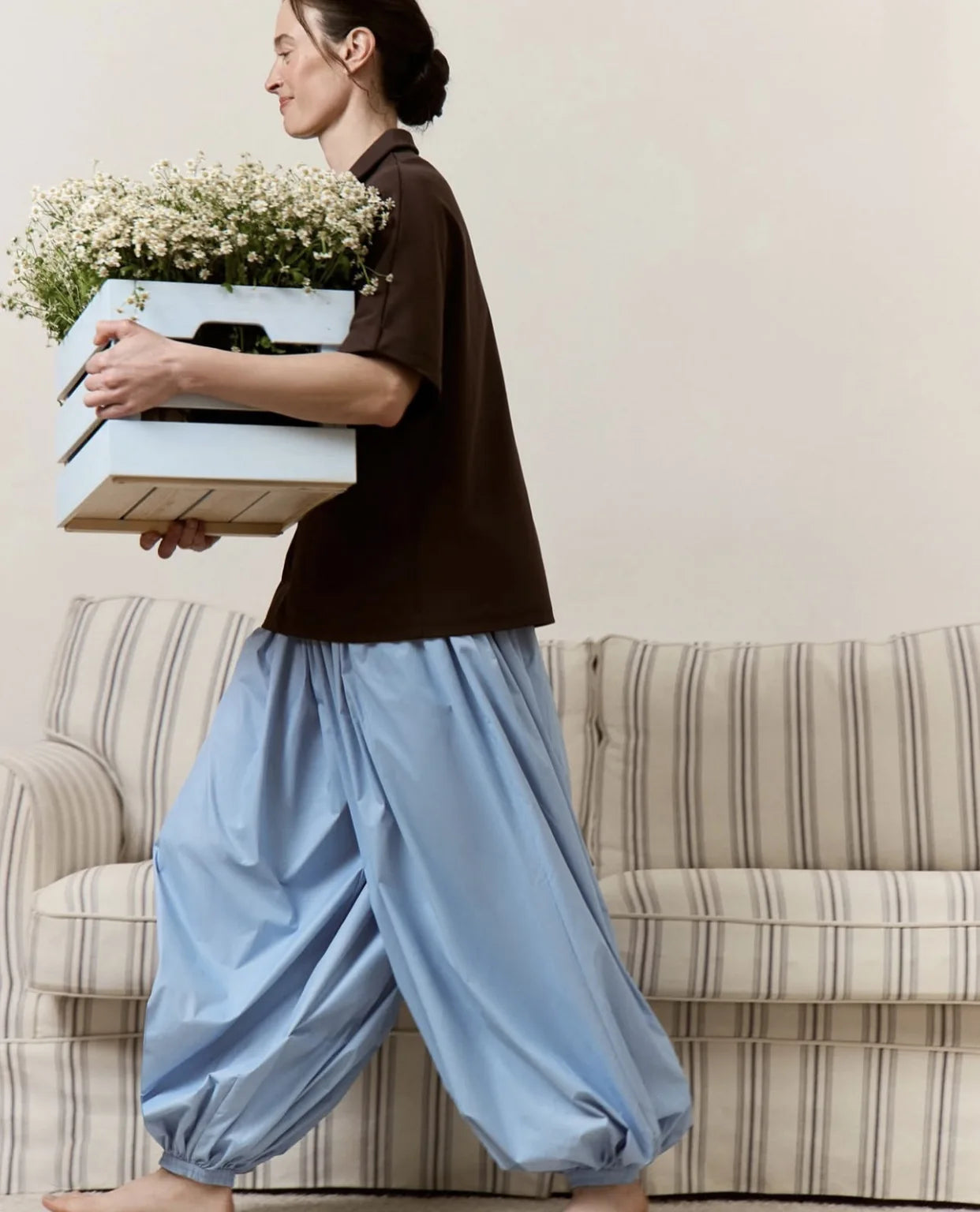 Tossy Summer Fashion Pocket Bloomers Female Trousers Pleated Loose High Waist Patchwork Bandage Streetwear Wide Leg Women Pants