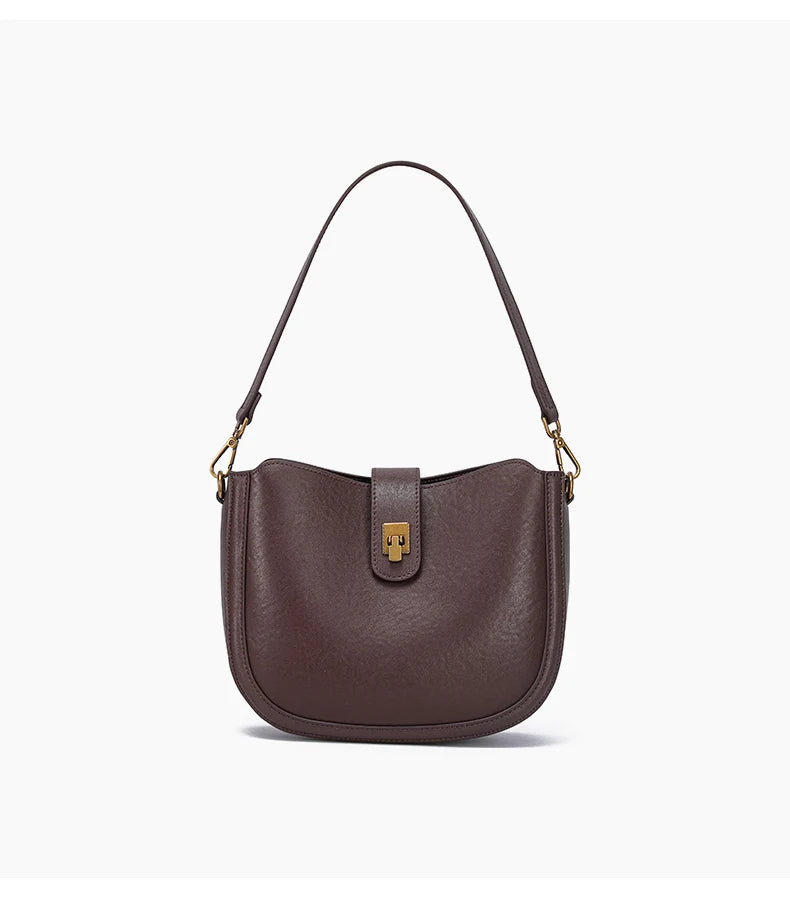 Women‘s Cowhide Genuine Leather Shoulder Bag Ladies Soft Natural Cow Leather Handbag Female Fashion Luxury Design Crossbody Bags