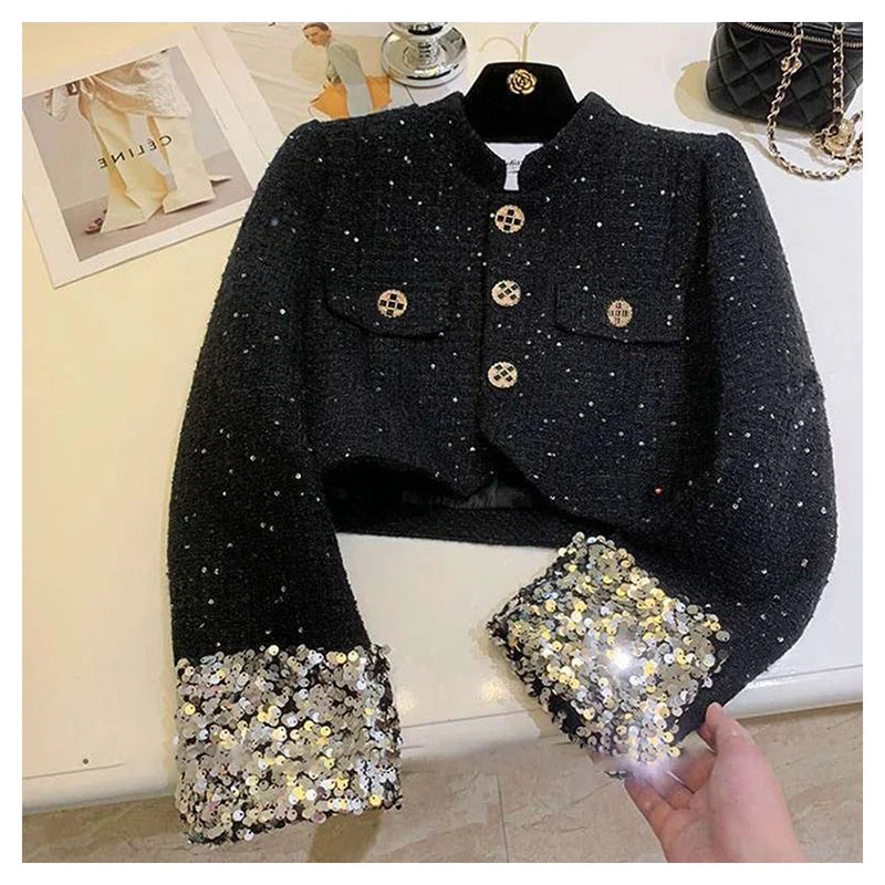 Elegant Single Breasted Cotton Blend Jacket For Women