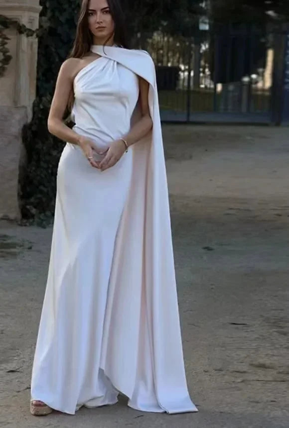 Women's Selling Fast Silk-Satin Feeling Halter Neck Dress European and American Style Sleeveless Summer Fashion Dress