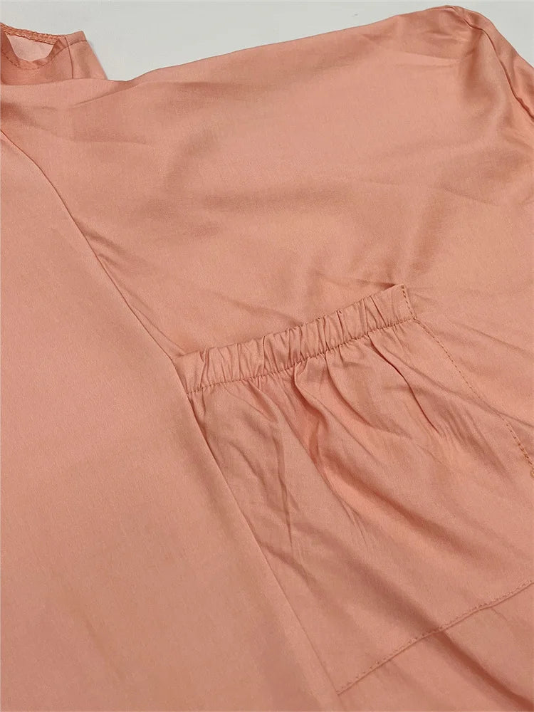 Wmstar Long Dresses for Women 2025 Casual Sweet Solid Color Pockets Loose Summer Clothes Maxi Dresses Wholesale Dropshipping