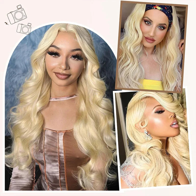 Blonde Body Wave Human Hair Lace Front Bob Wig for Women