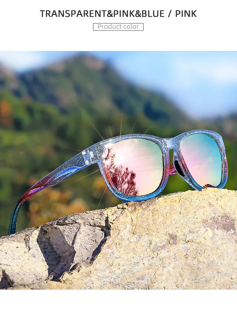 1 Pair Unisex Polarized Square Fashion Sunglasses - Lightweight Purple Glitter Frame, TAC Lenses for Outdoor Sports & Fashion