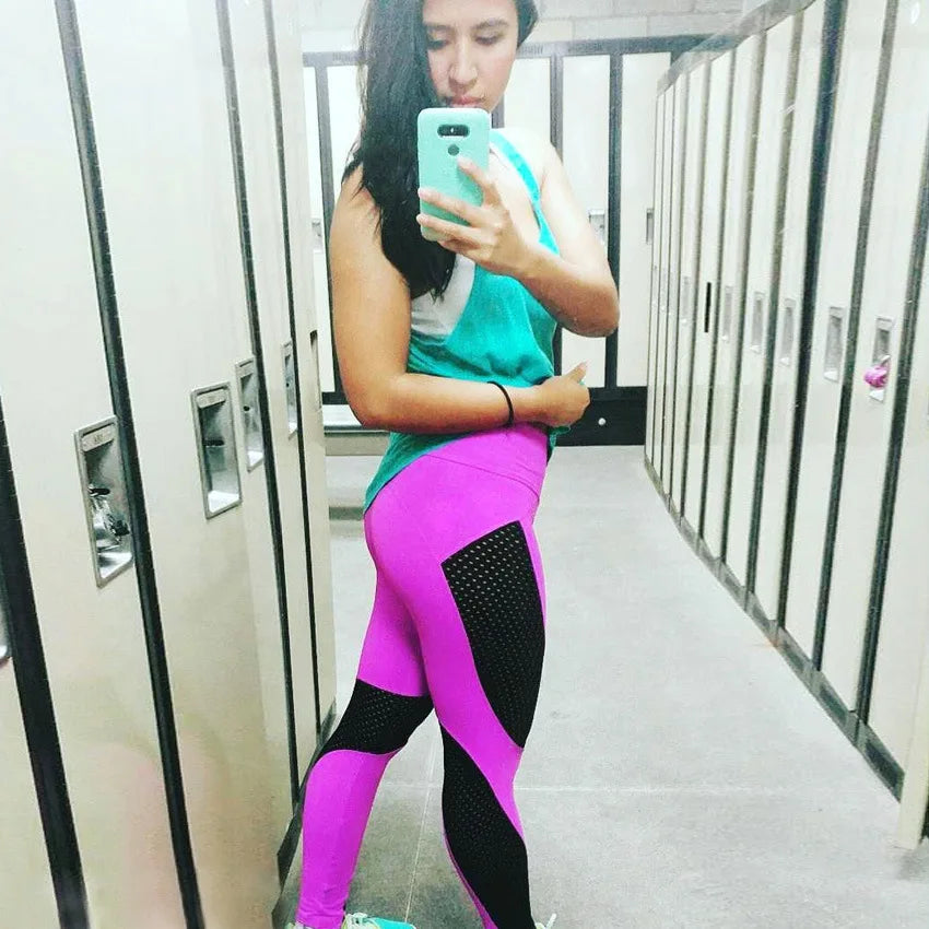 Women New Quick-Dry Mesh Yoga Pants S-3XL Sports Fitness Running Yoga Pants Gym Pants Leggings