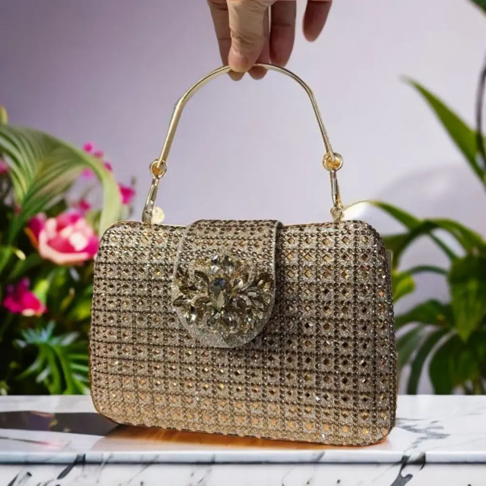 XIYUAN Lady Crystals Evening Bags Women 2024 Sparkling Diamond Evening Handbags Metal Clutch Purses And Handbag Wedding Purse