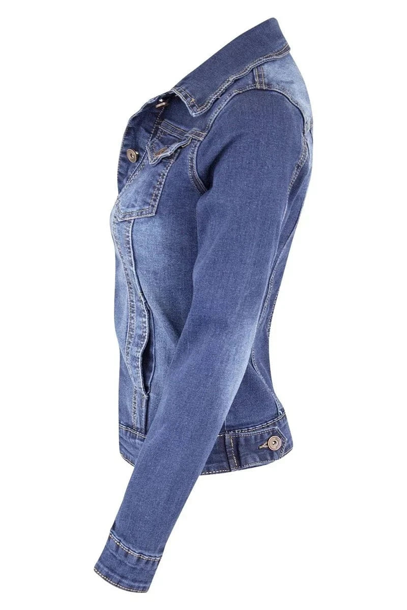 2024 New Short Denim Jackets Women autumn Wash Long Sleeve Vintage Casual Jean Jacket Bomber Denim Coat ladies jacket outerwear