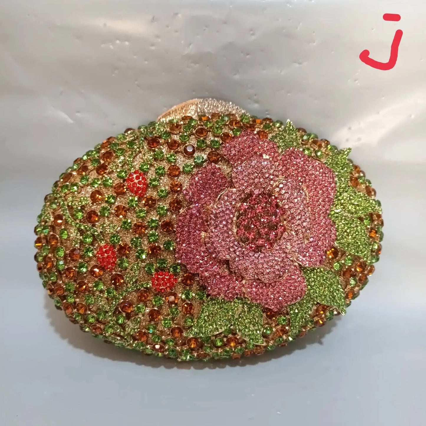 Elegant Jade Green Women Big Stones Evening Bags Crystal Metal Clutches Bags Green Wedding Party Minaudiere Purses and Handbags