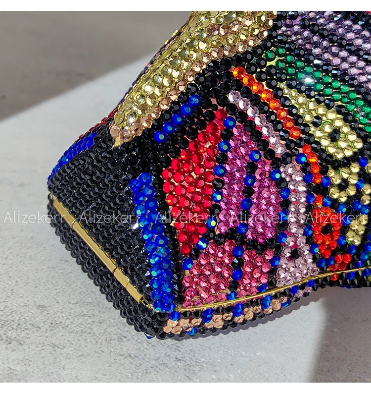 Alizekerr Butterfly Diamond Evening Bags Women 2025 Luxury Designer Gorgeous Rhinestone Clutch Purses And Handbags Wedding Party