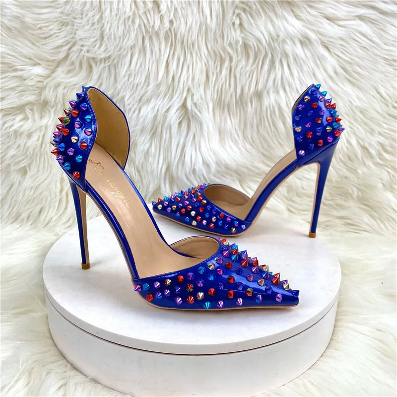 Pointed Toe Studded High Heel Gladiator Sandals for Women