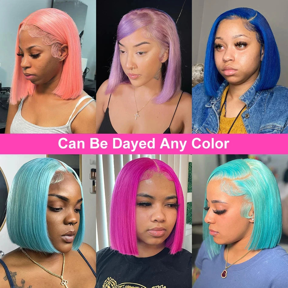 Short Straight Bob Wig Human Hair Wigs Blonde 613 Colored Lace Front Human Hair Wigs 13x4 Lace Frontal Human Hair Wig For Women