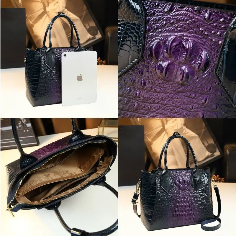 Designer Brand Crocodile New Large Capacity Tote Bag Leather Handbag Crossbody Bags for Women Bolsos Mujer