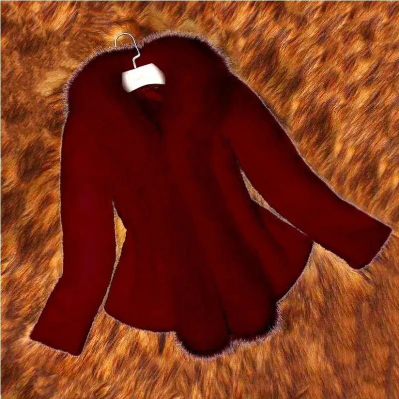White Faux Fur Coat Women's Short Autumn/Winter 2021 New Imitation Fur Fox Fur Collar Slim Jacket Women Clothes Jacket Female