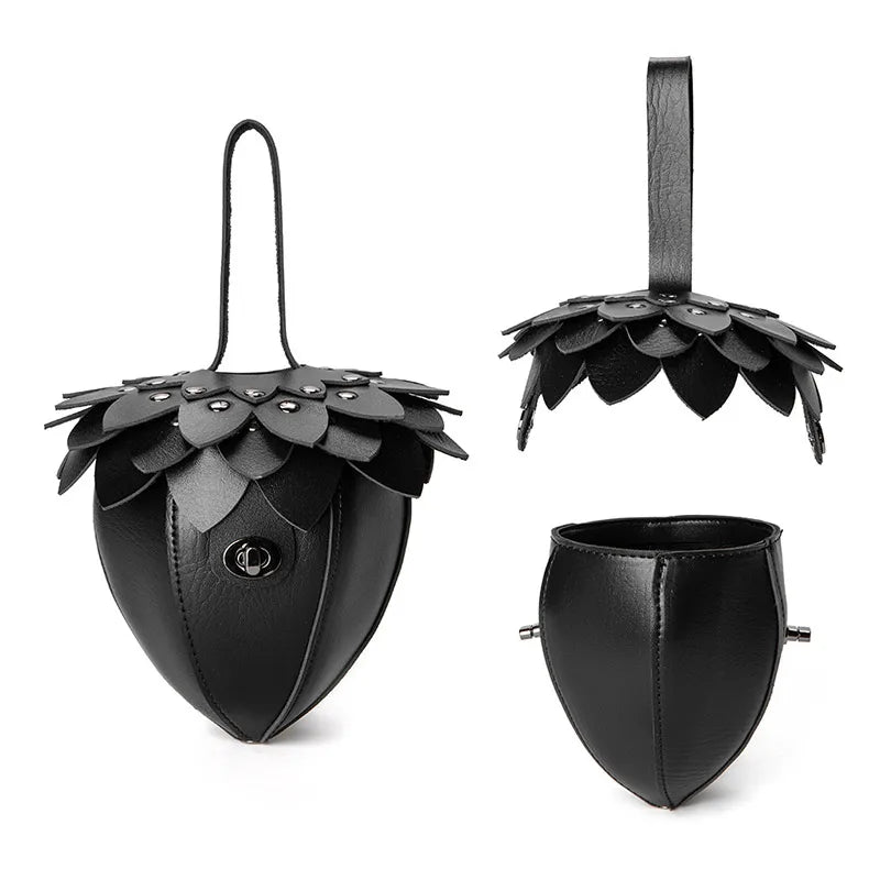 Pine Cone Shaped Retro Coin Purse Creative Small Wrist Bag Pu Leather Mini Waist Bag Exquisite Unisex Fashion Handmade Wallet