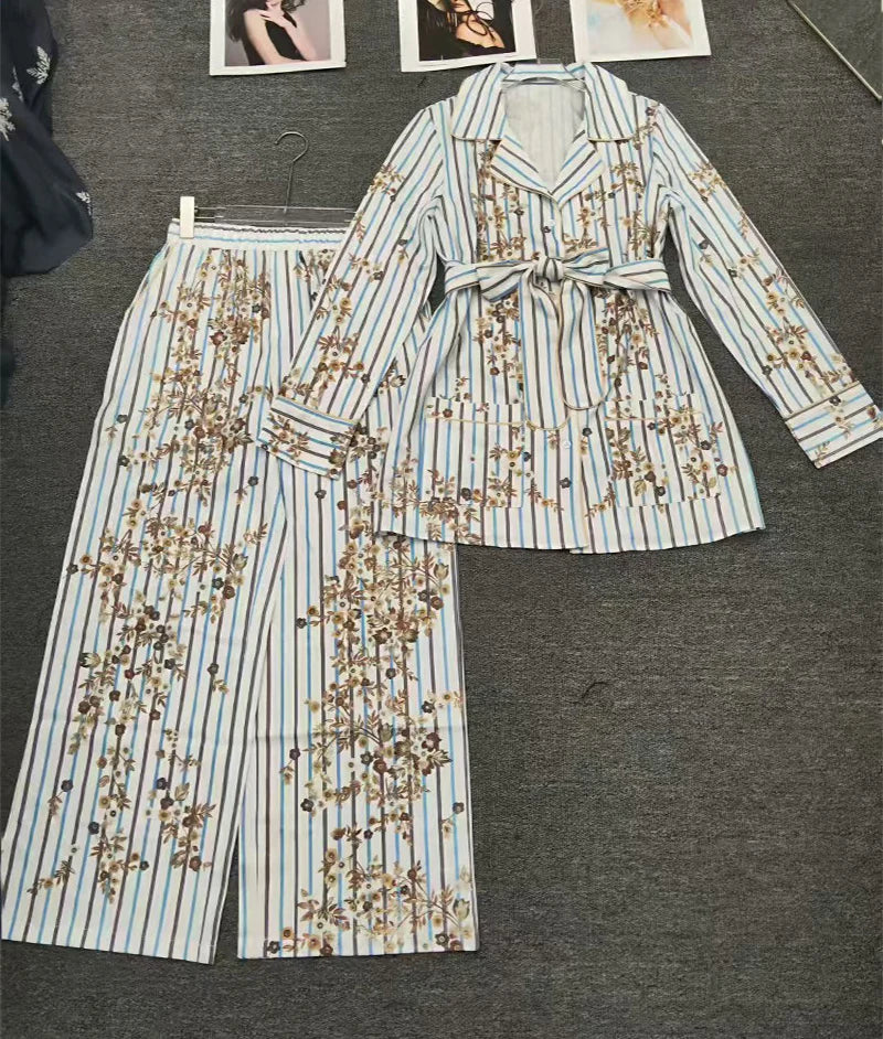 Striped Shirt And Trousers Set