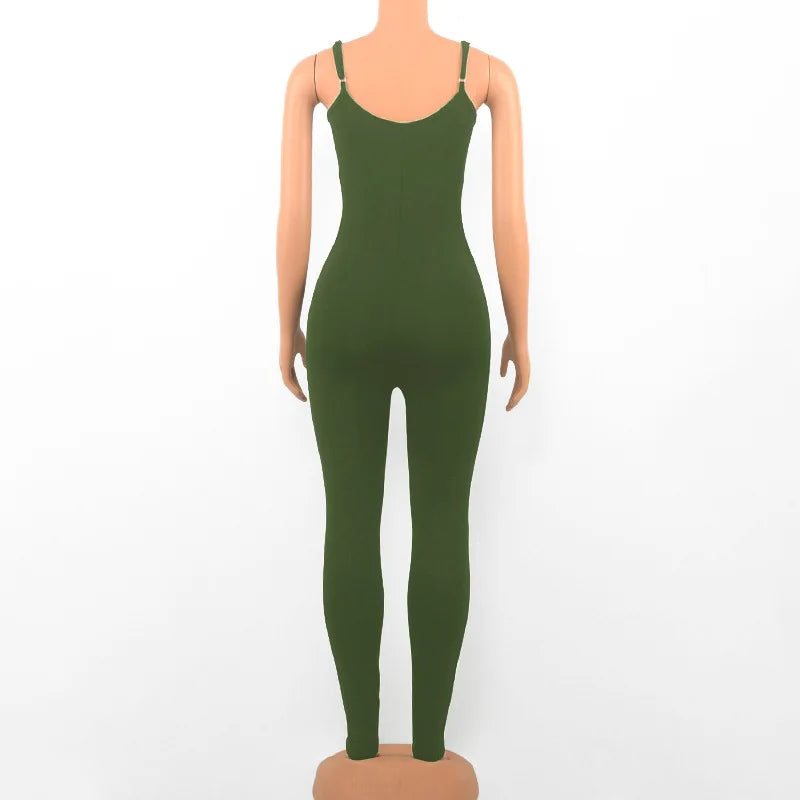 Summer Black Sleeveless Jumpsuits Womens Rompers Spaghetti Strap Backless Casual Party Bodycon Skinny Outifts Fashion Streetwear
