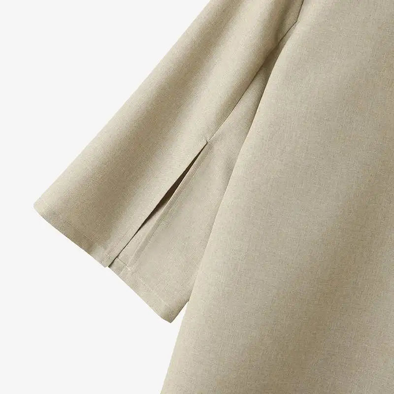 ZANZEA Fashion 3/4 Sleeve Crewneck Blusas Women Solid Blouse Casual Loose Split Cuff Tops 2024 Summer Korean Holiday Tunics