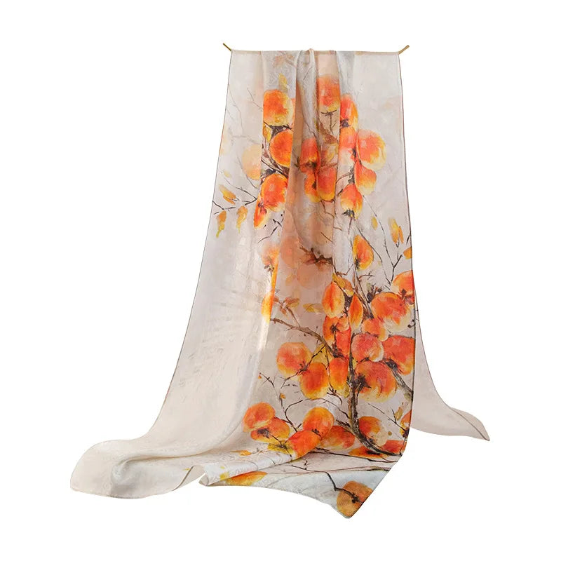 High-end women's new 100 mulberry silk scarf shawl cheongsam 170 * 55cm