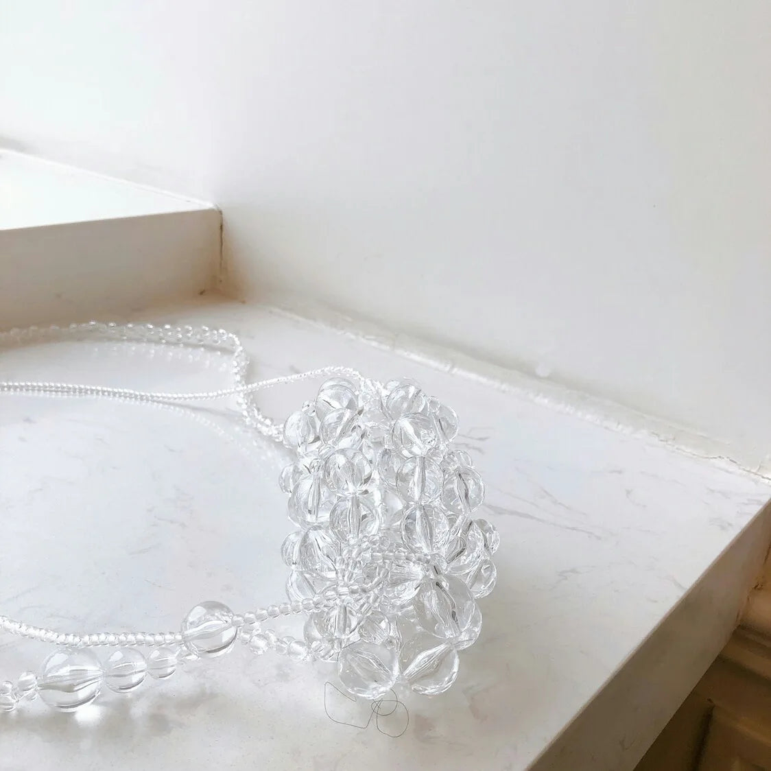 XIYUAN Lady Party Pearls White Crossbody Bag For Women 2023 New Summer Woven Beaded Shoulder Bag Female Top Quality Clutch Purse