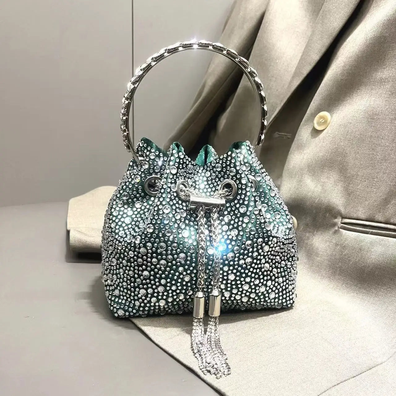 Luxury Designer Women's Handbag Crystal Shiny Rhinestones Diamond Evening Bag Wedding Party Clutch Purse Shoulder Crossbody Bag